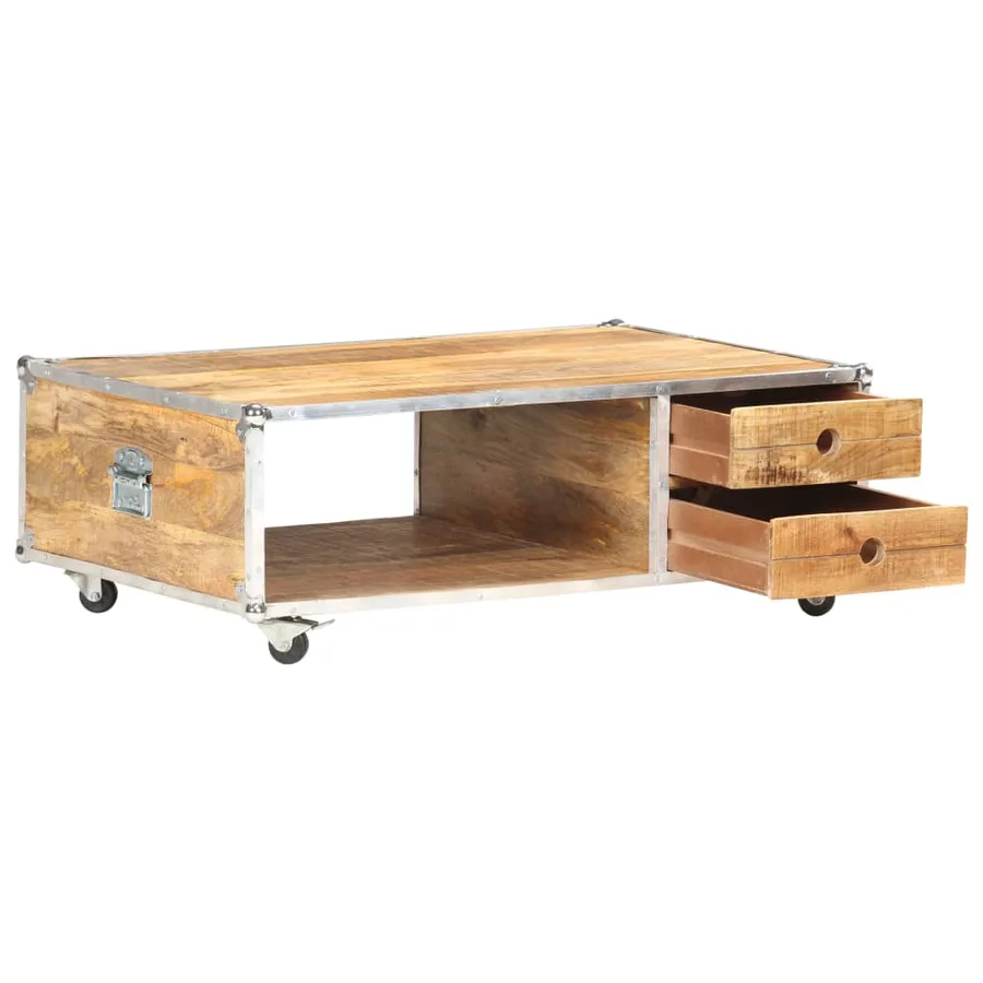 Table basse 89x59x33 cm Bois massif de manguier brut - 2