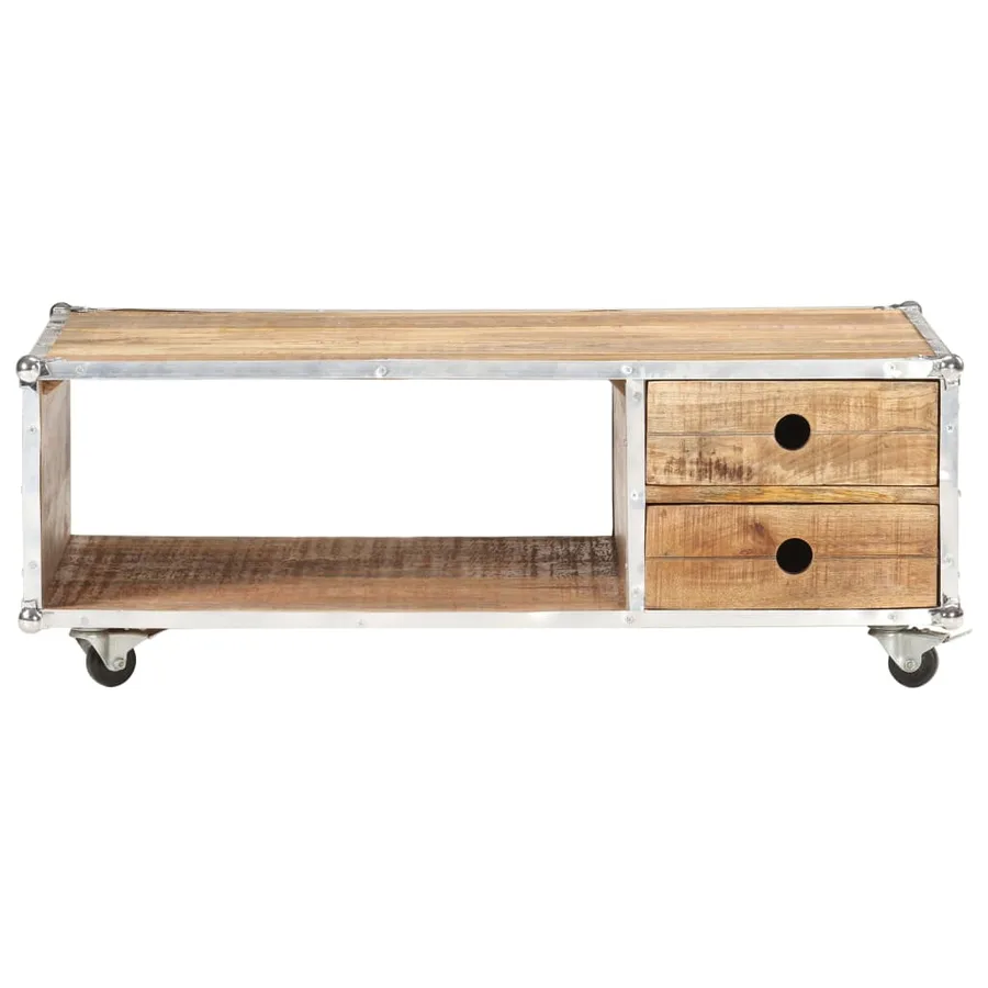 Table basse 89x59x33 cm Bois massif de manguier brut - 3