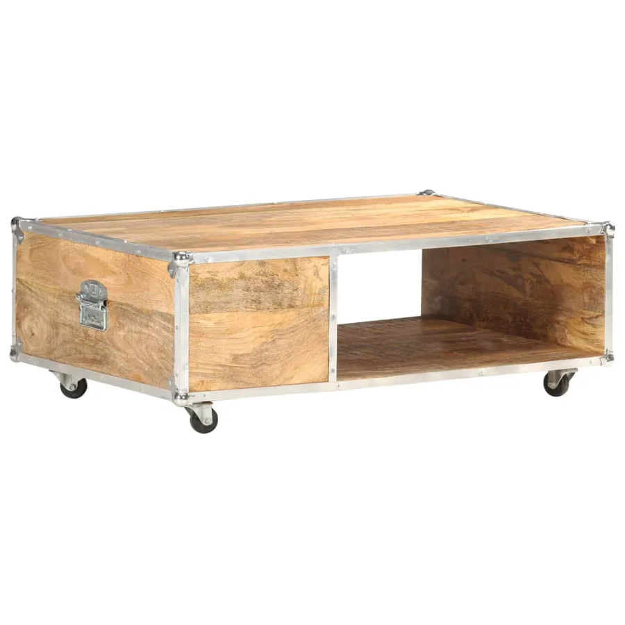 Table basse 89x59x33 cm Bois massif de manguier brut - 4
