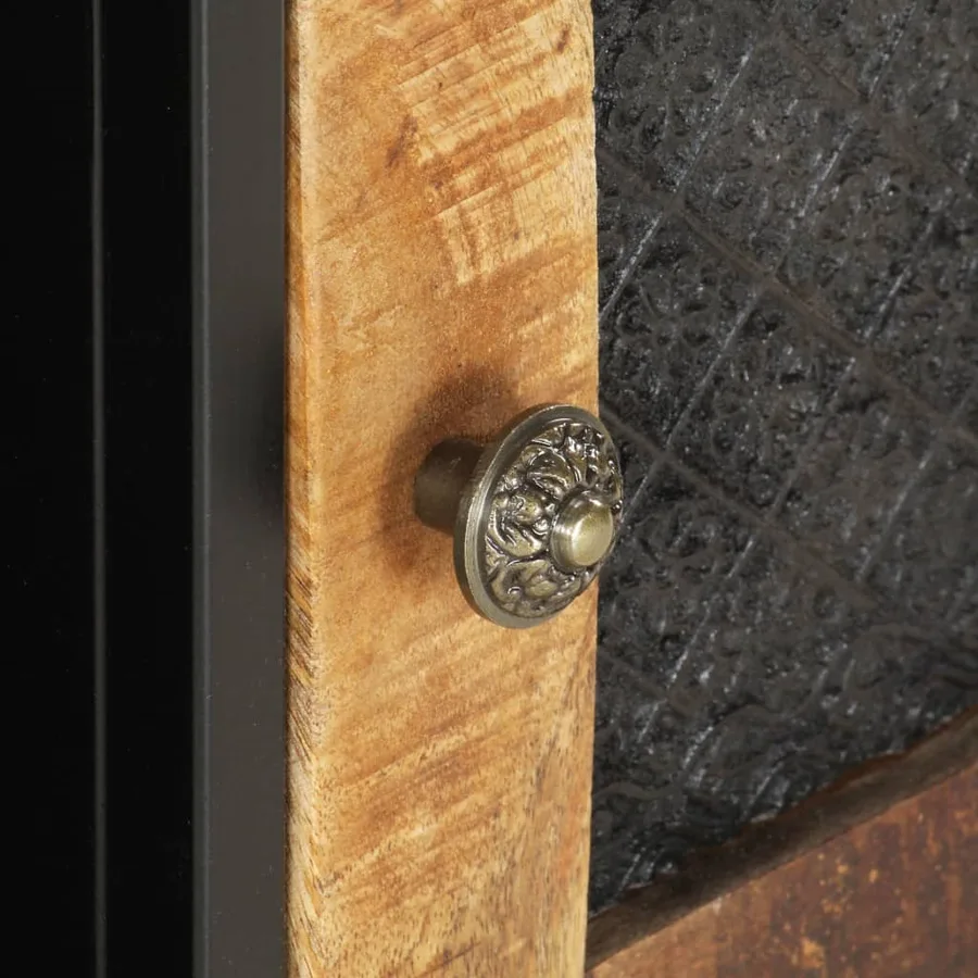 Meuble TV 90x30x40 cm Bois de manguier brut - 5