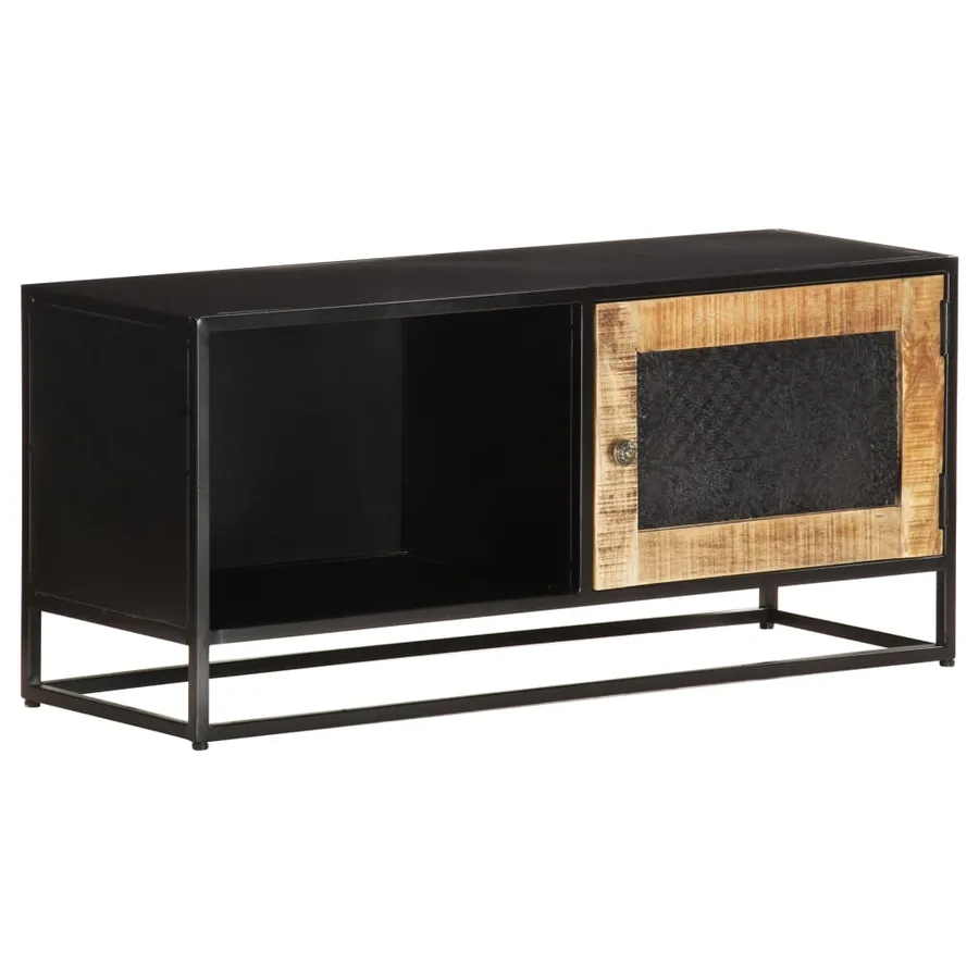 Meuble TV 90x30x40 cm Bois de manguier brut - 7