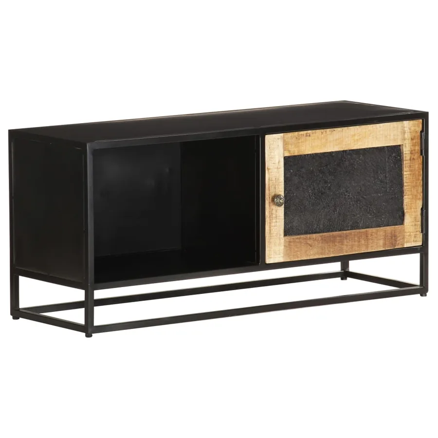 Meuble TV 90x30x40 cm Bois de manguier brut - 8