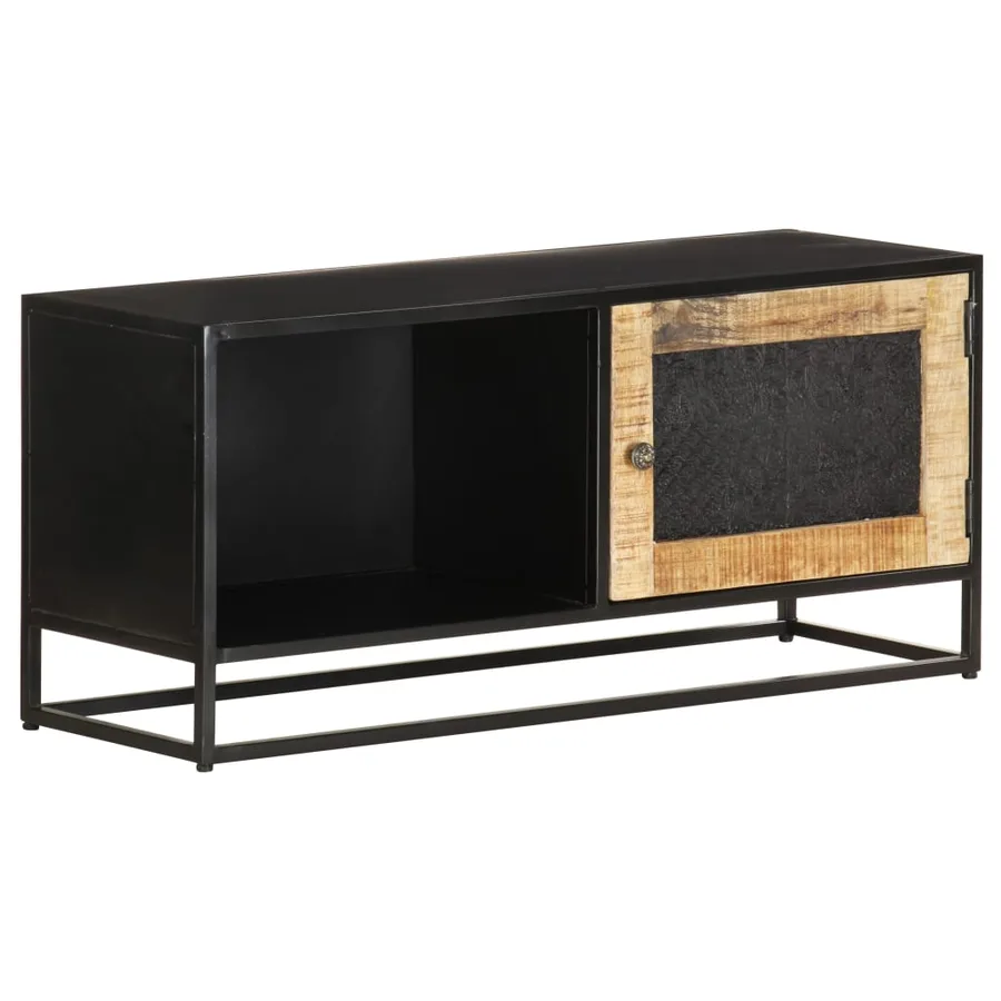 Meuble TV 90x30x40 cm Bois de manguier brut - 9