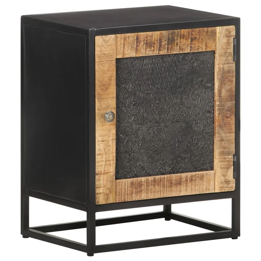 Table de chevet 40x30x50 cm Bois de manguier brut - 10