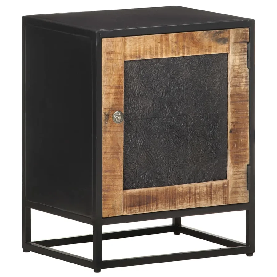 Table de chevet 40x30x50 cm Bois de manguier brut - 7