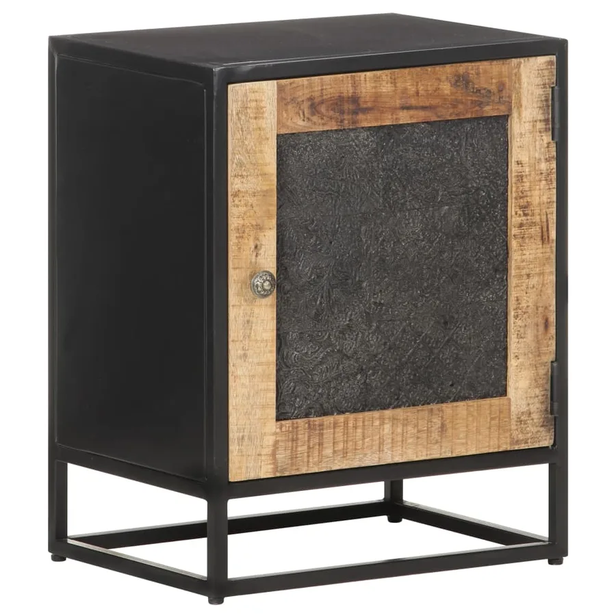 Table de chevet 40x30x50 cm Bois de manguier brut - 8