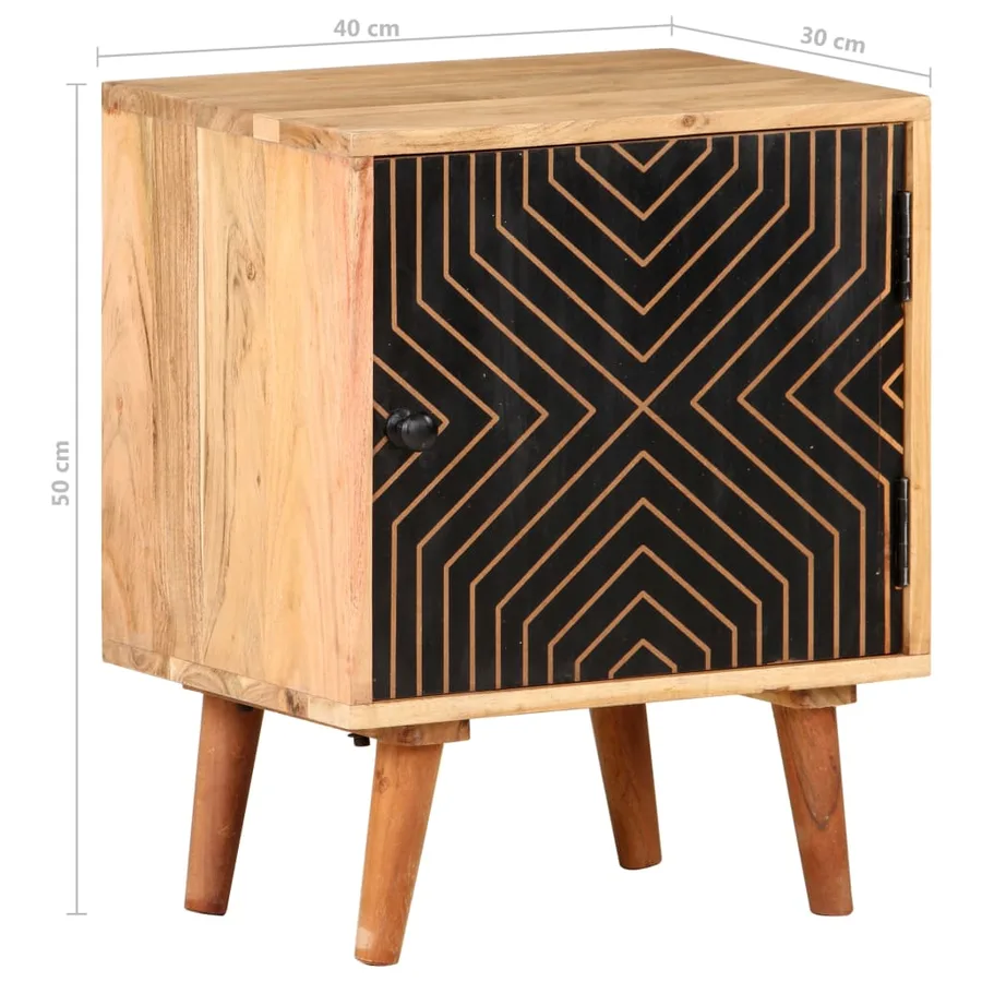 Table de chevet 40x30x50 cm Bois d'acacia massif - 10