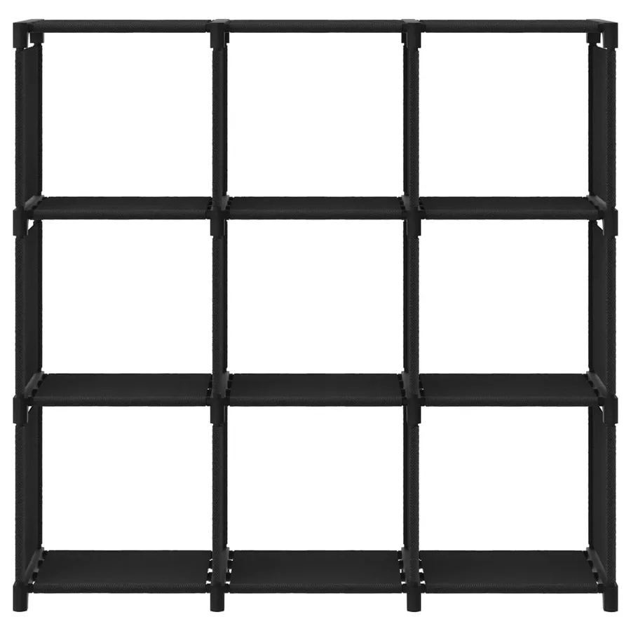 Étagère d'affichage 9 cubes Noir 103x30x107,5 cm Tissu - 2