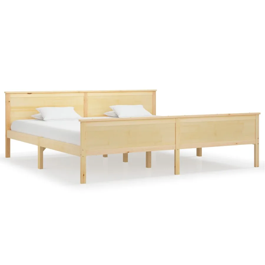 Cadre de lit sans matelas bois massif de pin 200x200 cm - 2