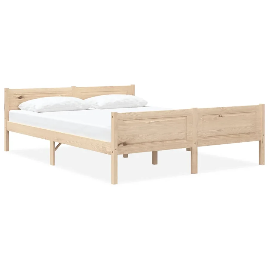 Cadre de lit sans matelas bois de pin massif 120x200 cm