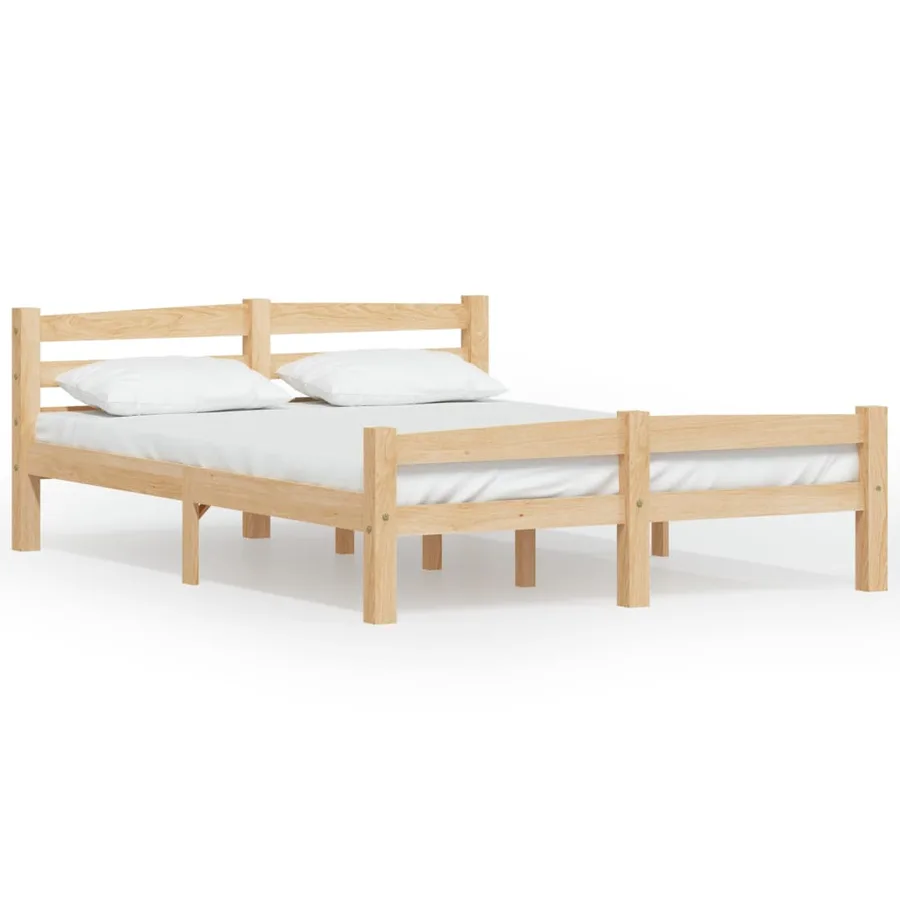 Cadre de lit sans matelas bois massif de pin 140x200 cm - 2