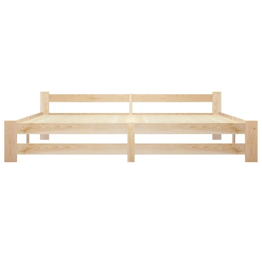Cadre de lit sans matelas bois massif de pin 200x200 cm - 3
