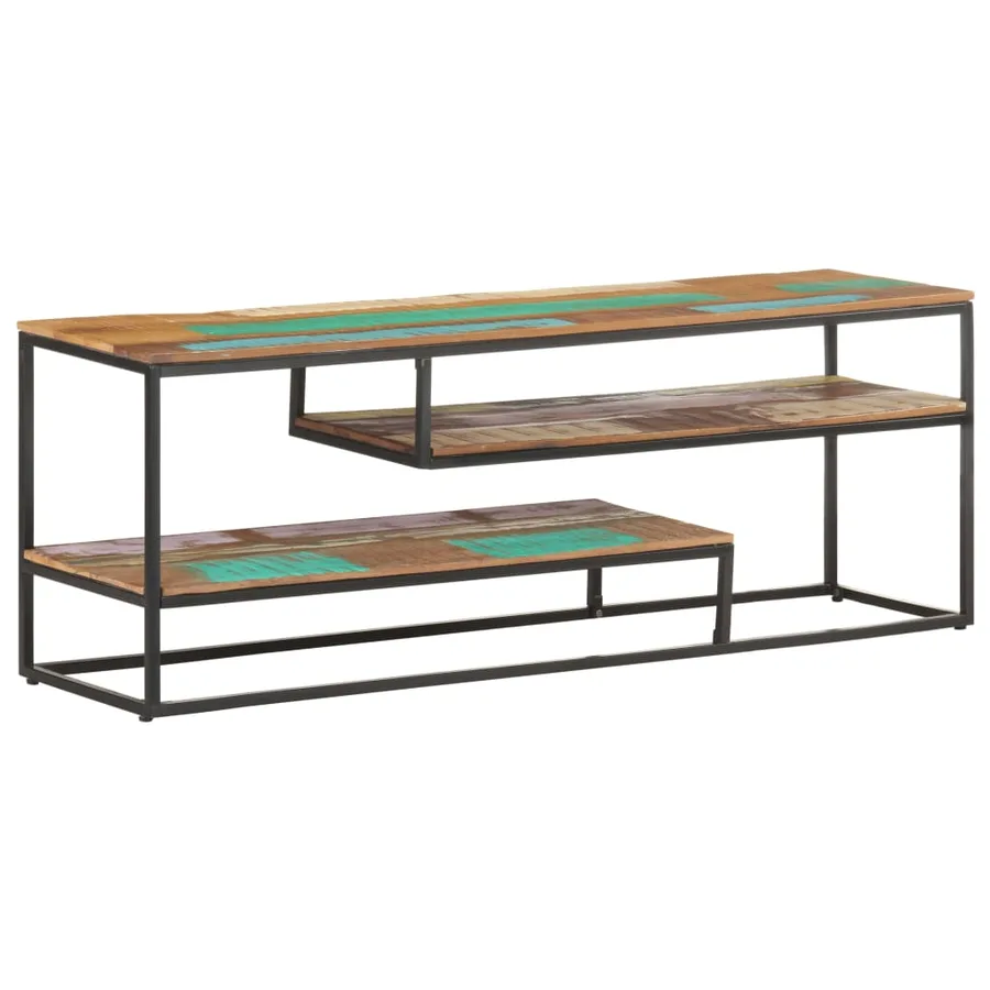 Meuble TV 130x30x45 cm Bois de récupération massif - 10