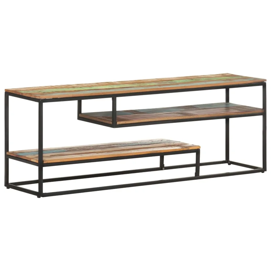 Meuble TV 130x30x45 cm Bois de récupération massif - 11
