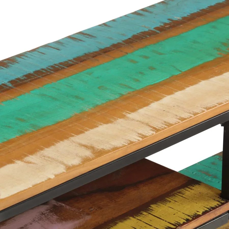 Meuble TV 130x30x45 cm Bois de récupération massif - 6
