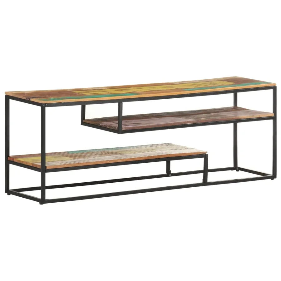 Meuble TV 130x30x45 cm Bois de récupération massif - 9