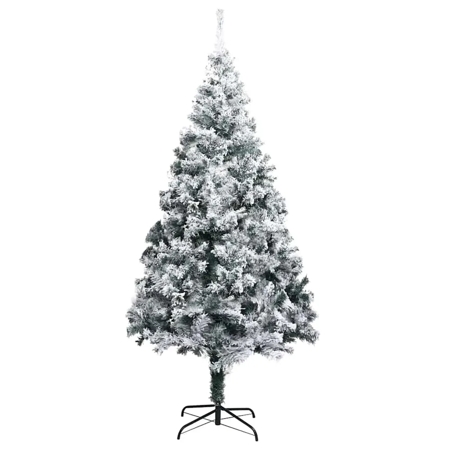 Sapin de Noël artificiel avec neige floquée vert 180 cm PVC - 2