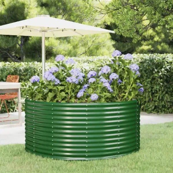 Jardinière surélevée Vert 140 x 140 x 68 cm Acier galvanisé