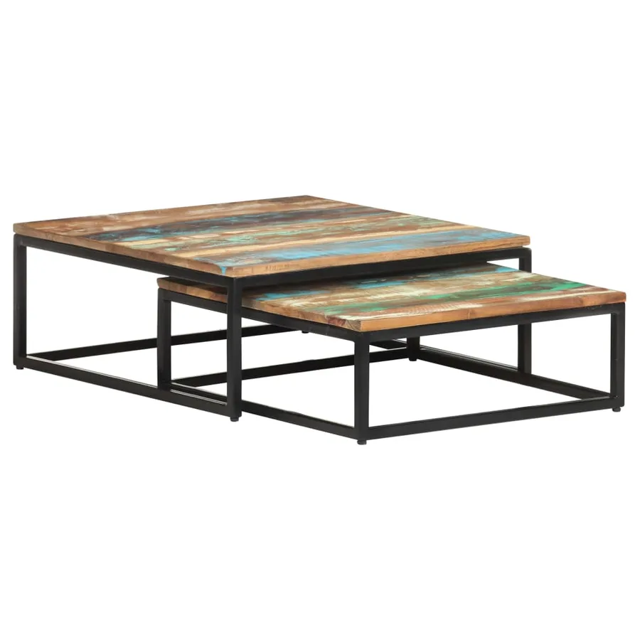 Tables basses gigognes 2 pcs Bois de récupération massif - 11