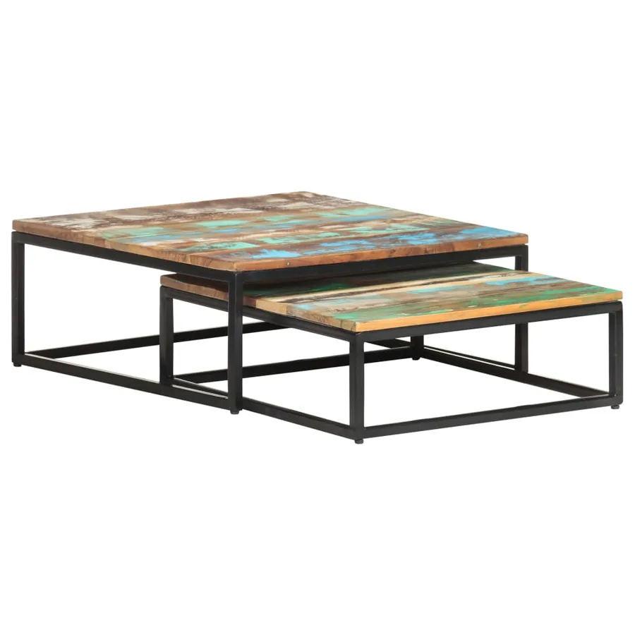 Tables basses gigognes 2 pcs Bois de récupération massif - 12