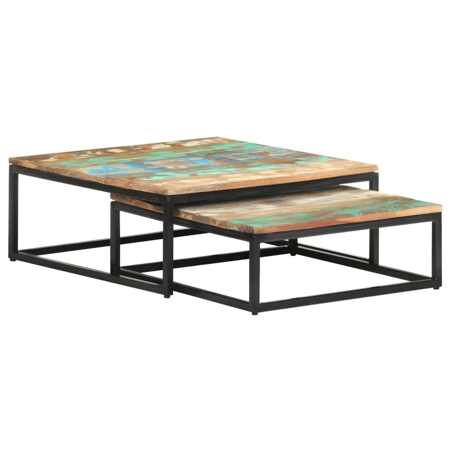 Tables basses gigognes 2 pcs Bois de récupération massif - 13