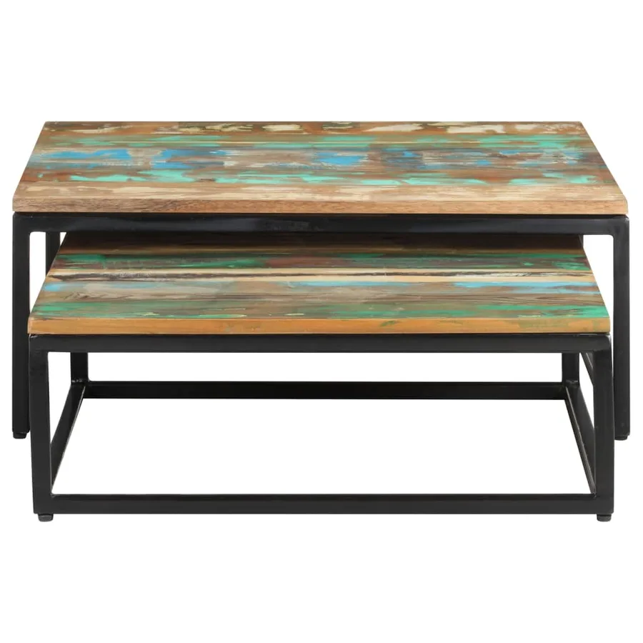 Tables basses gigognes 2 pcs Bois de récupération massif - 3