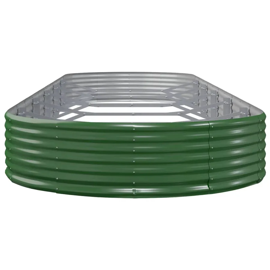 Lit surélevé de jardin Acier galvanisé 523x140x36cm Vert - 4