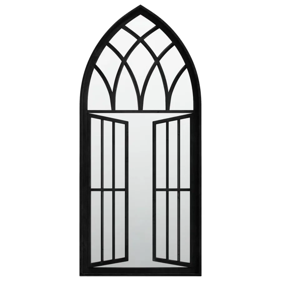 Miroir de jardin Noir 100x45 cm Fer pour utilisation extérieure - 2