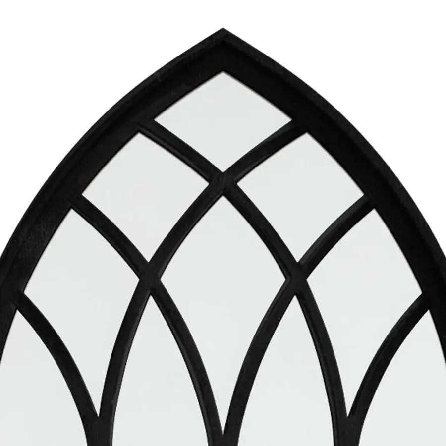 Miroir de jardin Noir 100x45 cm Fer pour utilisation extérieure - 5