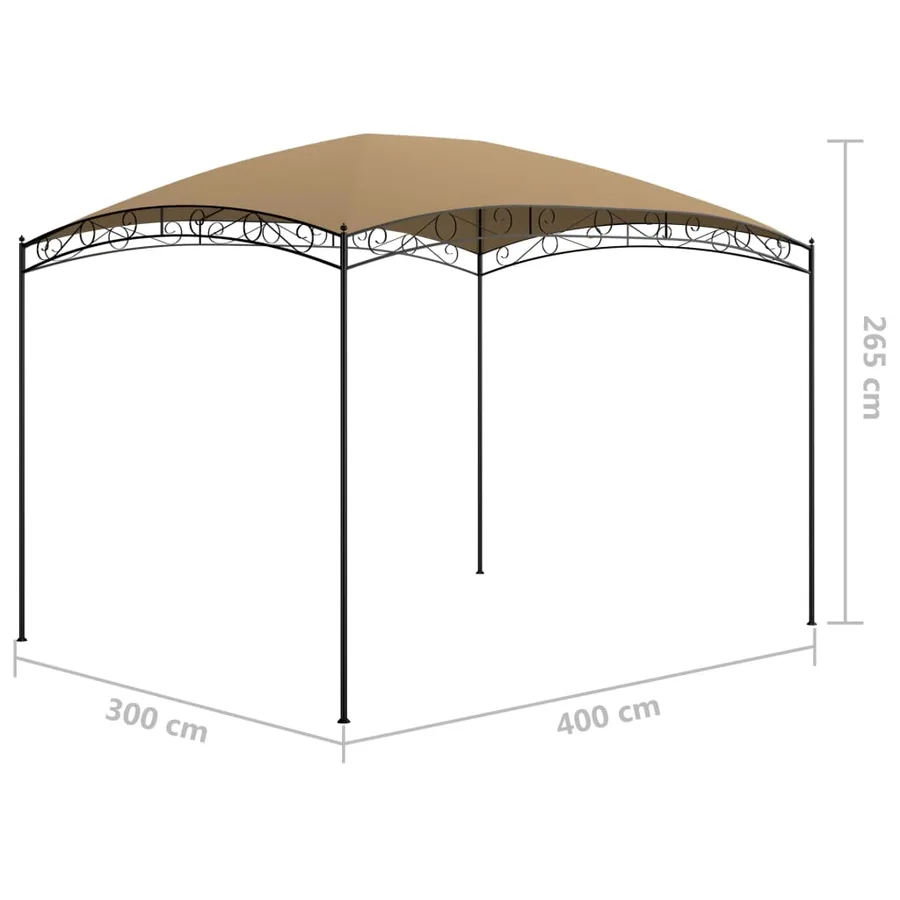 Belvédère 3x4x2,65 m Taupe 180 g/m² - 5
