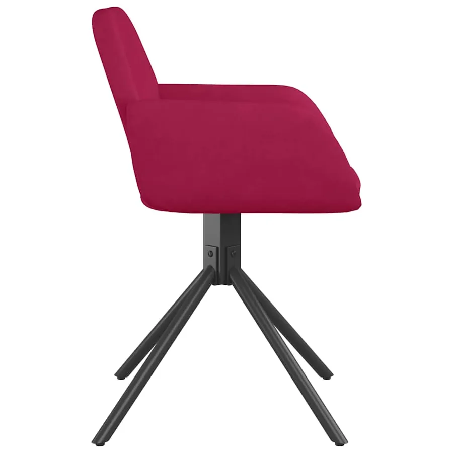 Chaises pivotantes à manger lot de 2 Rouge bordeaux Velours - 5