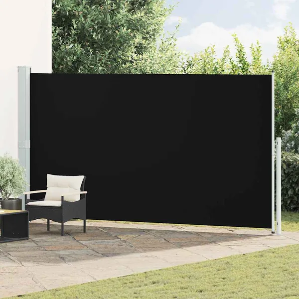 Auvent latéral rétractable de patio 200x500 cm Noir