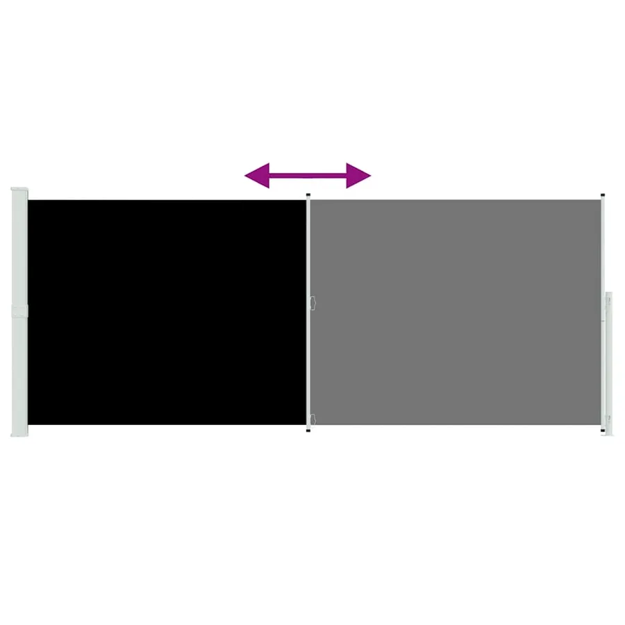 Auvent latéral rétractable de patio 200x500 cm Noir - 7