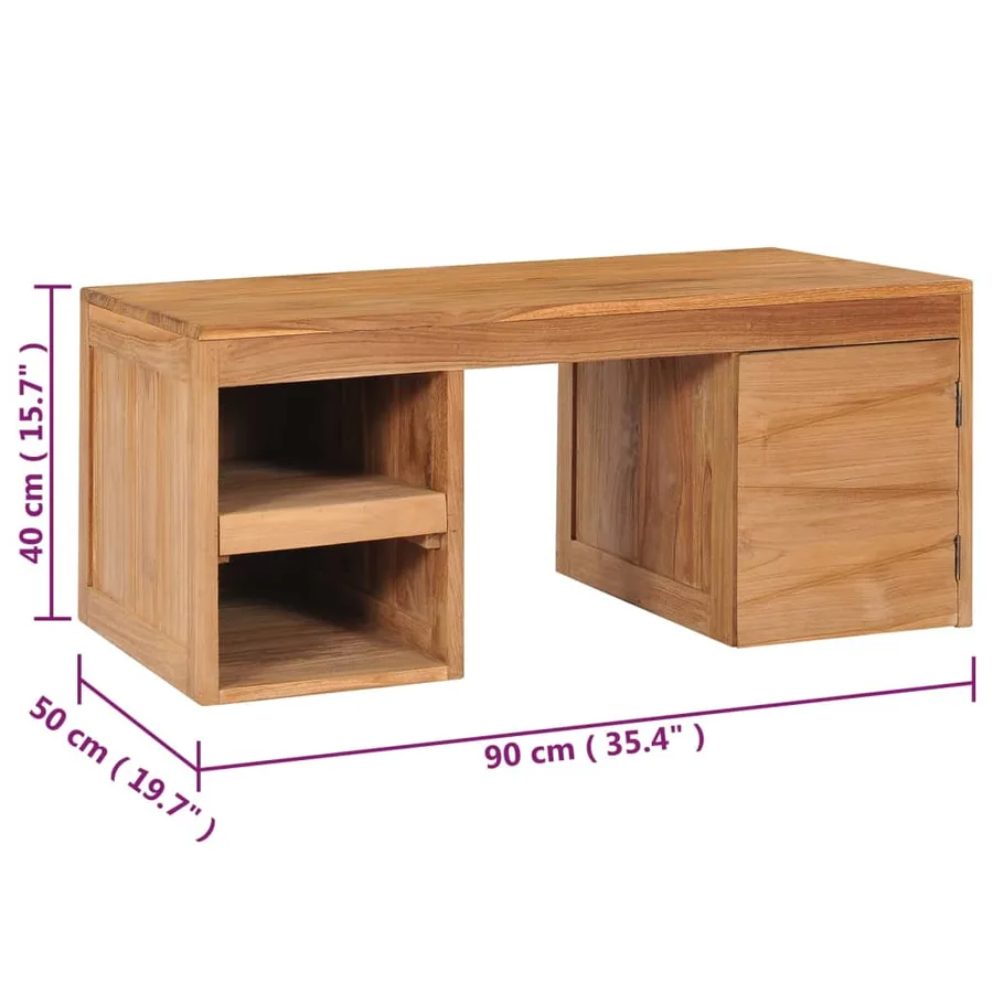 Table basse 90x50x40 cm bois de teck massif - 7