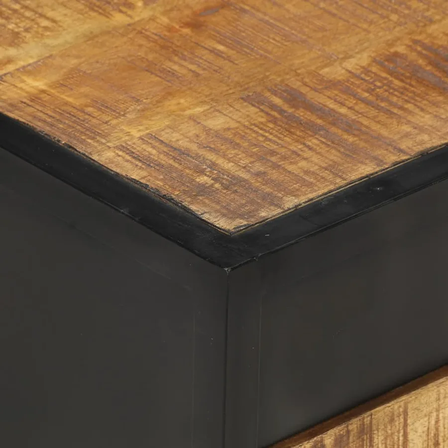 Table de chevet 40x40x35 cm Bois de manguier brut - 7