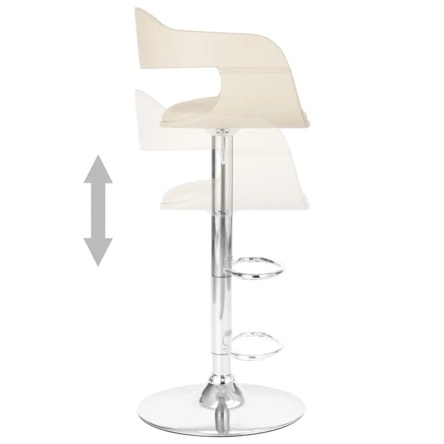 Tabouret de bar Blanc Similicuir - 4