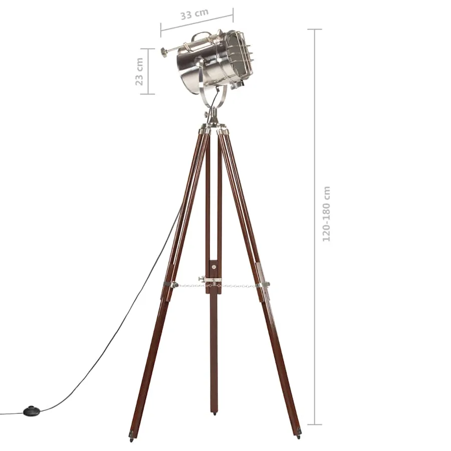 Lampadaire à trépied bois de manguier massif 180 cm - 14
