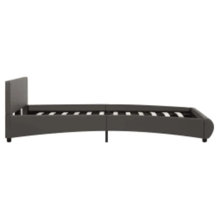 Cadre de lit avec LED sans matelas gris similicuir 140x200 cm - 5
