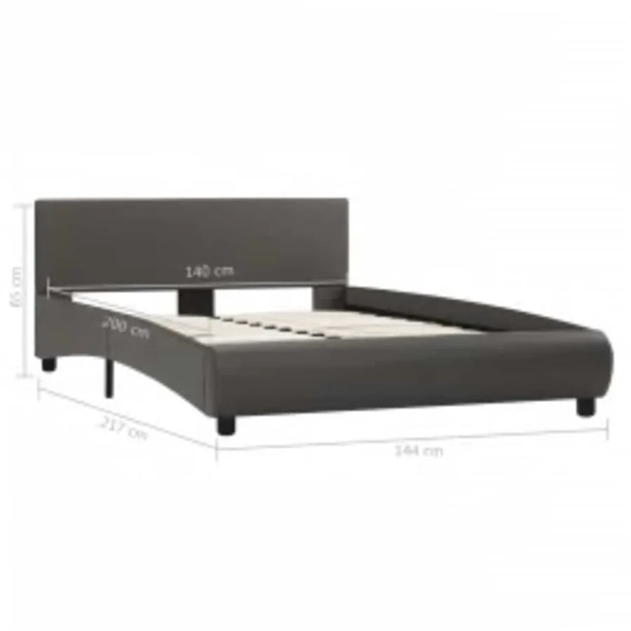 Cadre de lit avec LED sans matelas gris similicuir 140x200 cm - 8