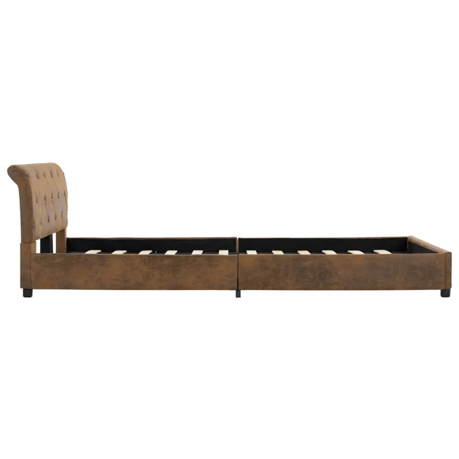 Cadre de lit Marron Similicuir daim 140 x 200 cm - 6