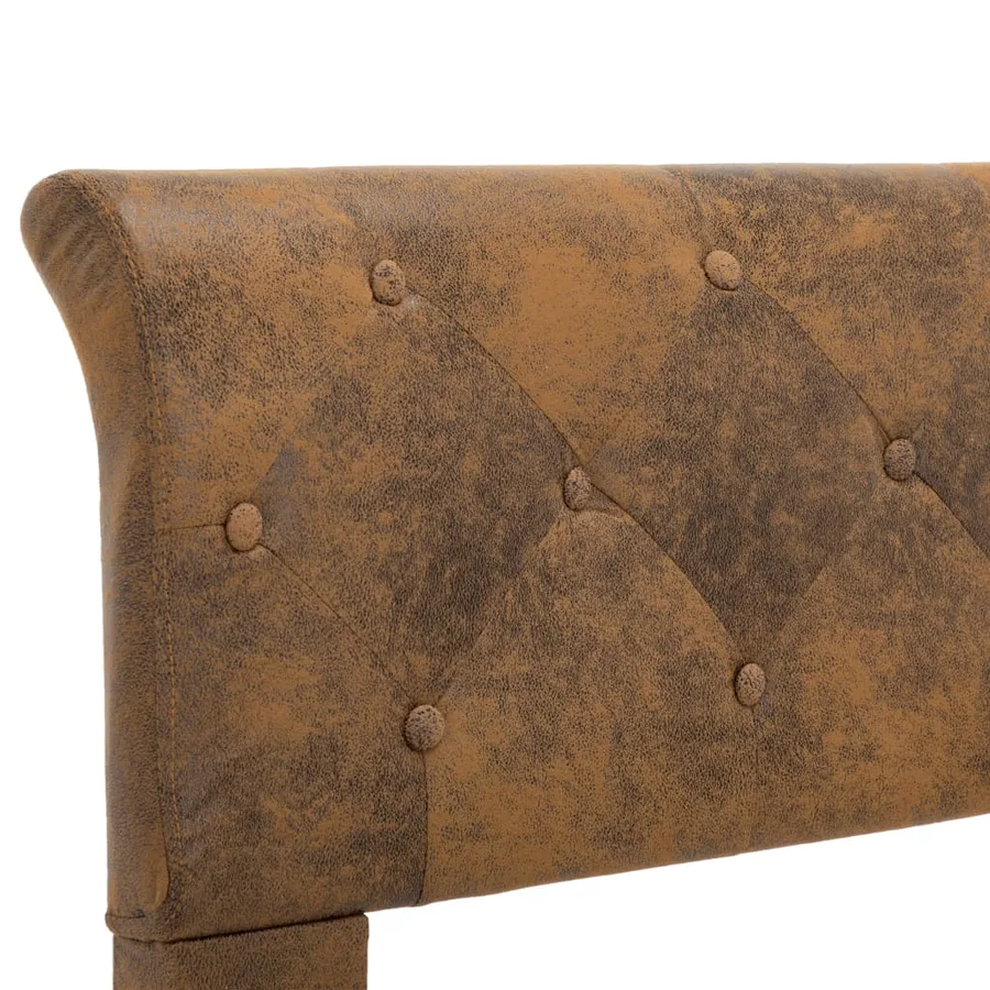 Cadre de lit Marron Similicuir daim 140 x 200 cm - 7