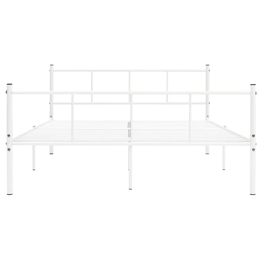 Cadre de lit sans matelas blanc métal 120x200 cm - 3