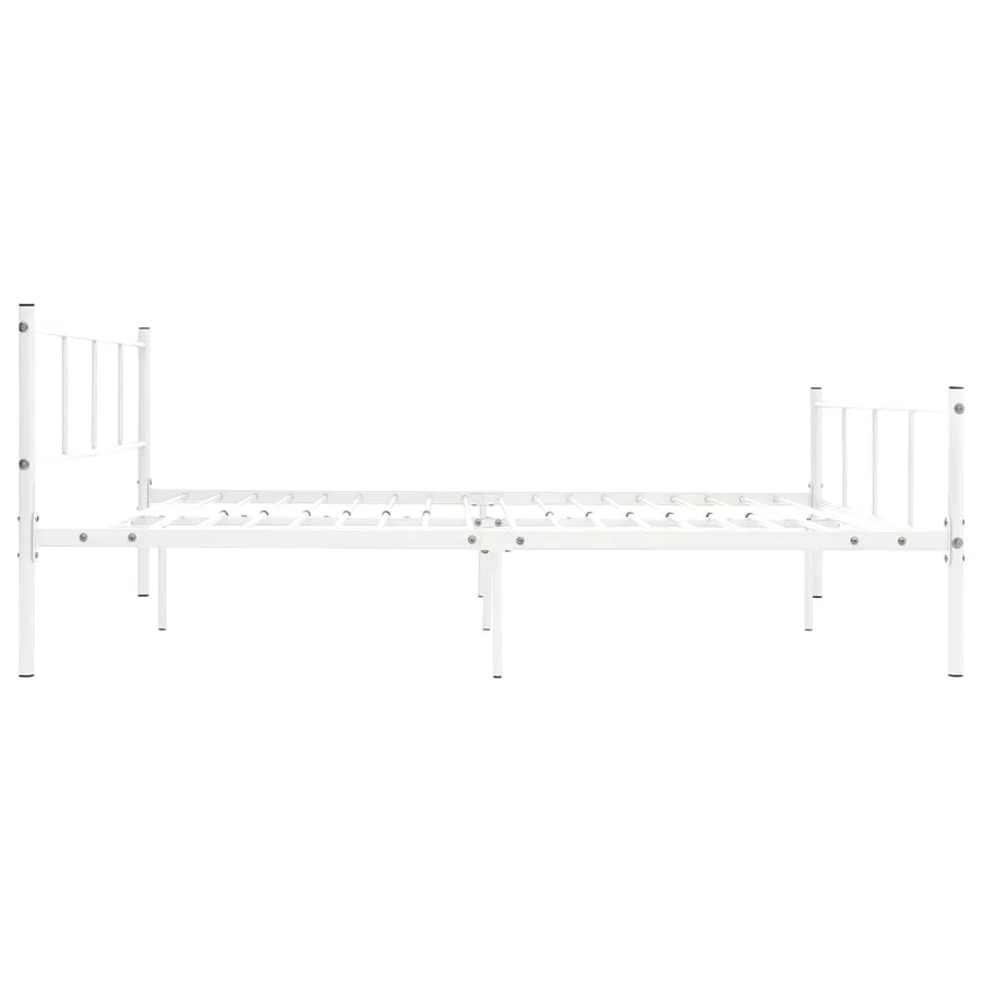 Cadre de lit sans matelas blanc métal 120x200 cm - 4