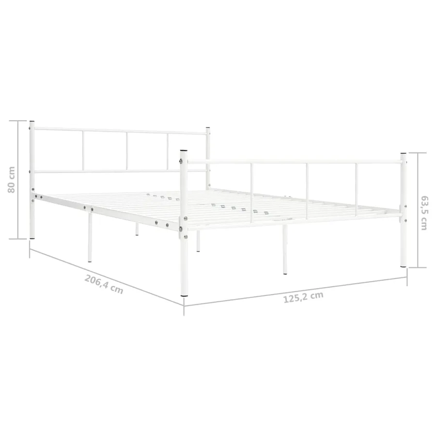 Cadre de lit sans matelas blanc métal 120x200 cm - 5