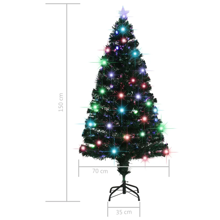 Arbre de Noël pré-éclairé avec support et LED 150 cm fibre optique - 10