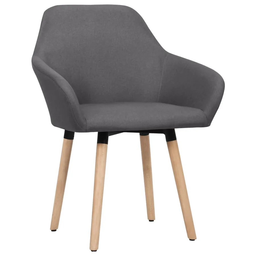 Chaises à manger lot de 2 gris foncé tissu - 2