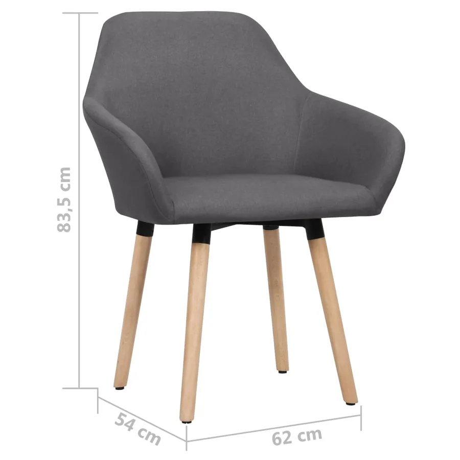Chaises à manger lot de 2 gris foncé tissu - 6