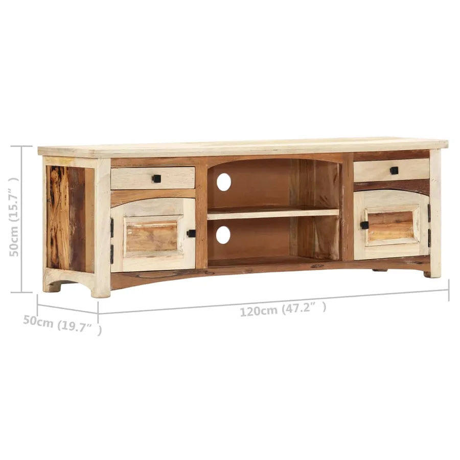 Meuble TV 120 x 30 x 40 cm Bois de récupération massif - 8