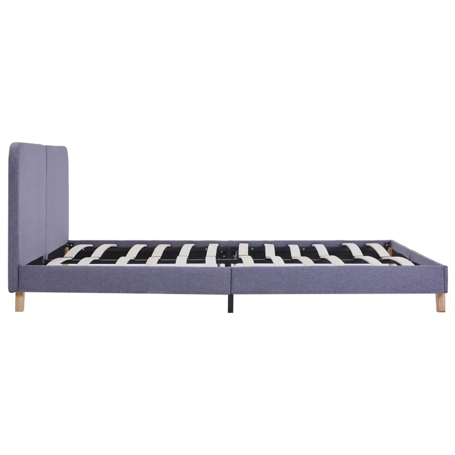 Cadre de lit sans matelas gris clair tissu 180x200 cm - 4