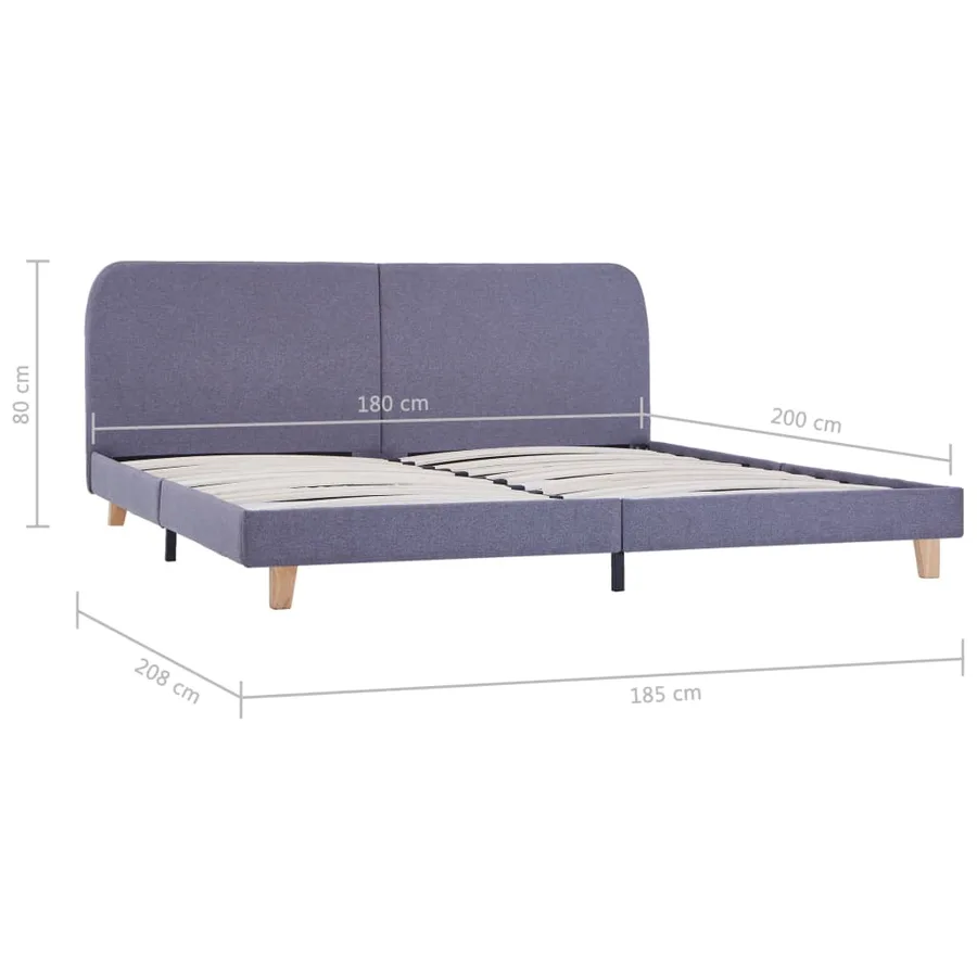 Cadre de lit sans matelas gris clair tissu 180x200 cm - 7